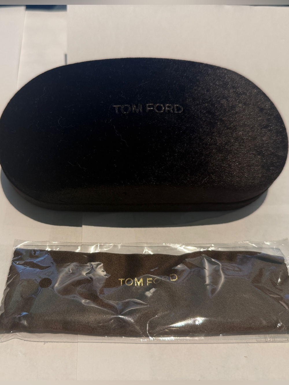 Tom Ford Plush Velvet Eyewear Case & Sealed Microfiber Cleaning Cloth Set